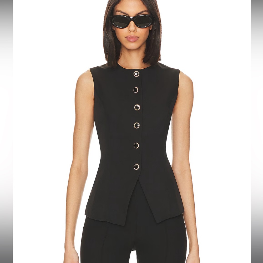 Emiliana Top in Black | Vest with tie in back